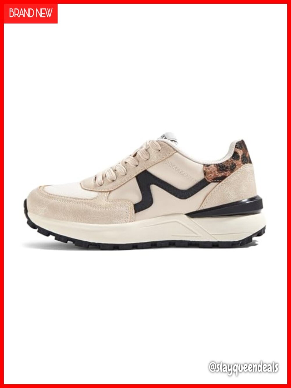 Faux Leather & Suede Retro Fashion Sneakers Chunky Walking Shoes